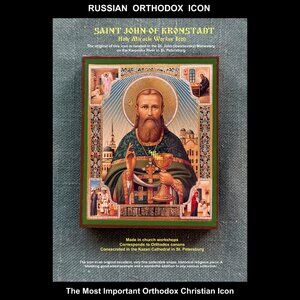 RUSSIAN ICON / SAINT JOHN OF KRONSTADT HOLY RIGHTEOUS MIRACLE WORKER